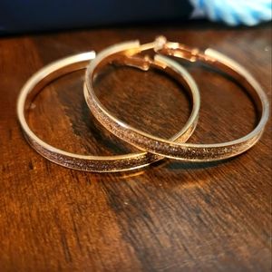 Pink rose gold hoop earrings